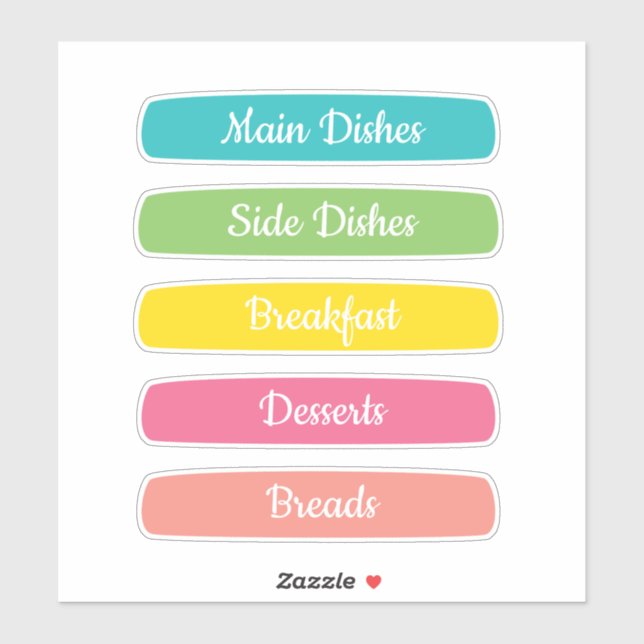 Adesivo Divisores de Receitas Personalizados (Folha)