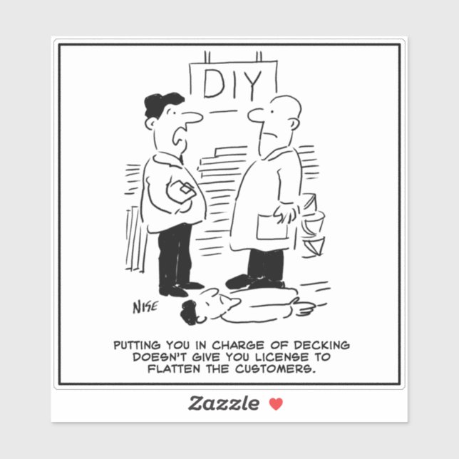 Adesivo DIY Hardware Store Decking Department. Funny (Folha)