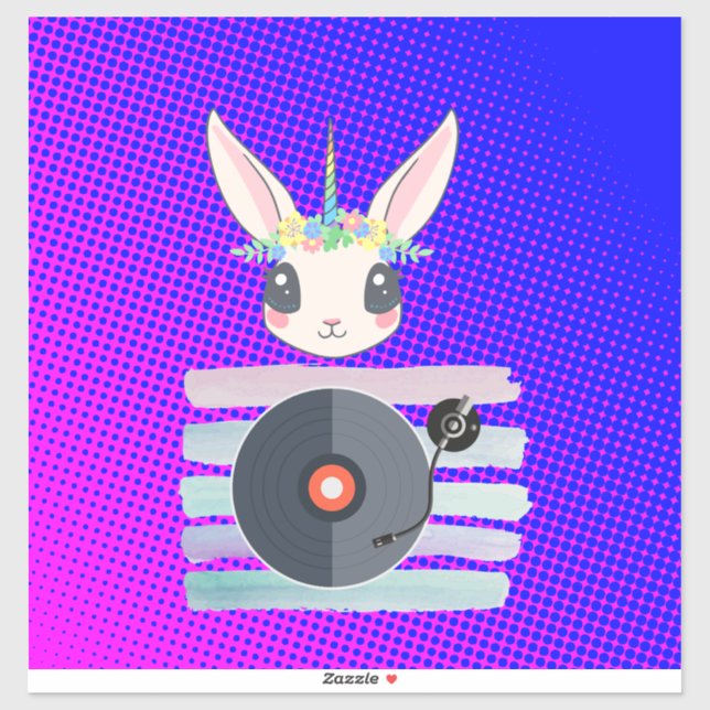 Adesivo DJ Unicorn – Magical Party Vibes Design (Folha)
