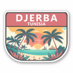 Adesivo Djerba Tunísia Retro Emblem
