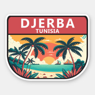 Adesivo Djerba Tunísia Retro Emblem