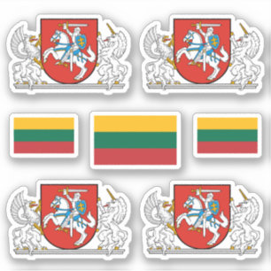 Adesivo do brasão de armas e bandeira da Lituânia