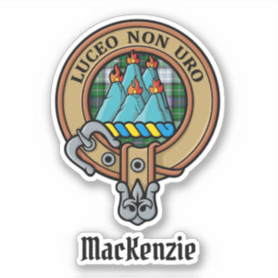 Adesivo do Brasão do Clã MacKenzie sobre Tartan de