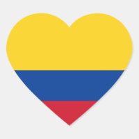 Adesivo do Coração com Sinalizador Colômbia