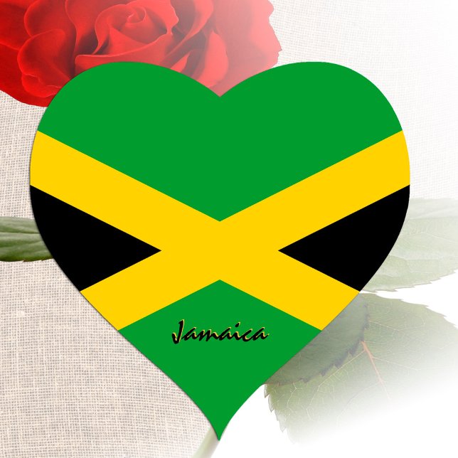 Adesivo do Coração da Jamaica, Bandeira Jamaicana  (Criador carregado)