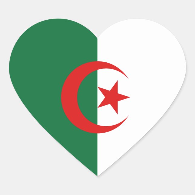 Adesivo do Coração de Sinalizador da Argélia (Frente)