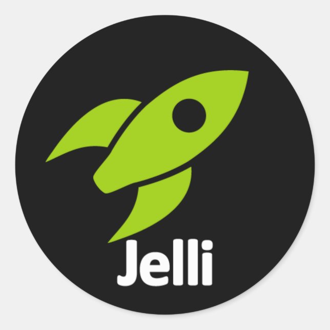 Adesivo do foguete - Preto (Frente)