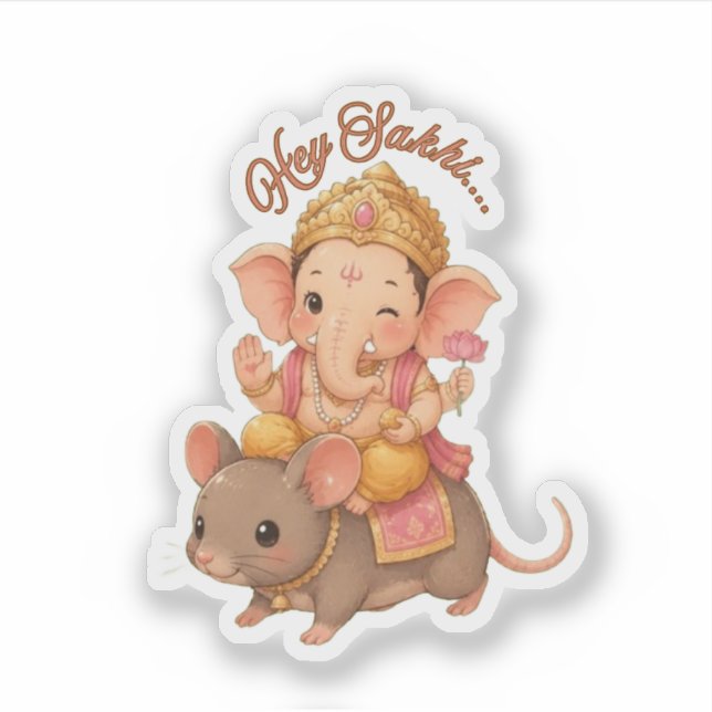 Adesivo do Ganesh Fofo (Frente)