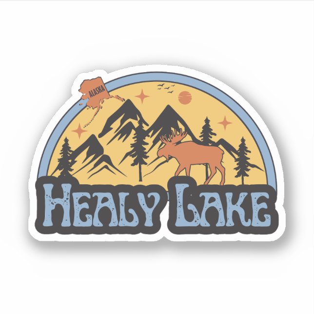 Adesivo do Healy Lake, Alasca (Frente)