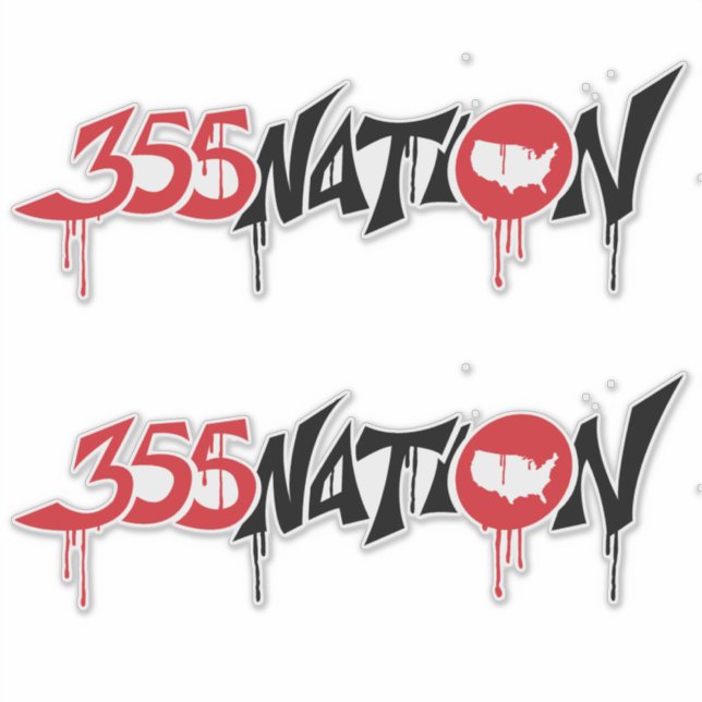 Adesivo do logotipo do estilo do Grafite 355Nation (Frente)
