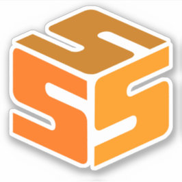 Adesivo do logotipo laranja com cobertura S (3" x
