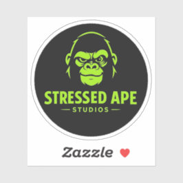 Adesivo do Logotipo Verde da Stressed Ape Studios