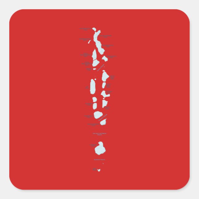 Adesivo do Mapa das Maldivas (Frente)