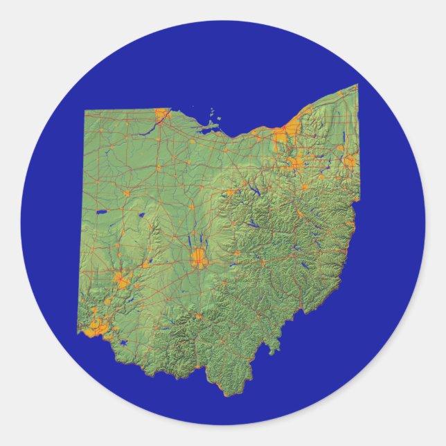 Adesivo do mapa de Ohio (Frente)