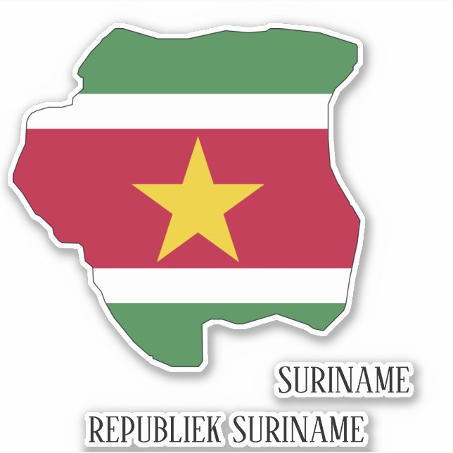 Adesivo do Mapa do Sinalizador Suriname (Frente)