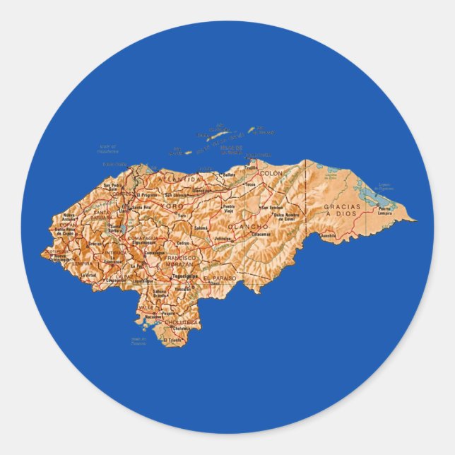 Adesivo do mapa Honduras (Frente)