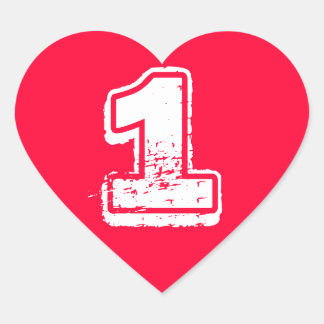 Adesivo do número de corações vermelhos