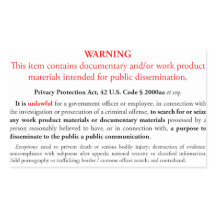 Adesivo do Privacy Protection Act, retângulo branc