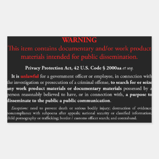 Adesivo do Privacy Protection Act, retângulo preto