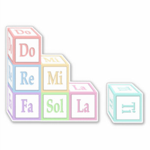 Adesivo "Do Re Mi" Bloqueios Musicais De Bebês Empilhados 