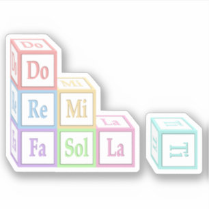 Adesivo "Do Re Mi" Trava Bebês Musicais Empilhados Criança