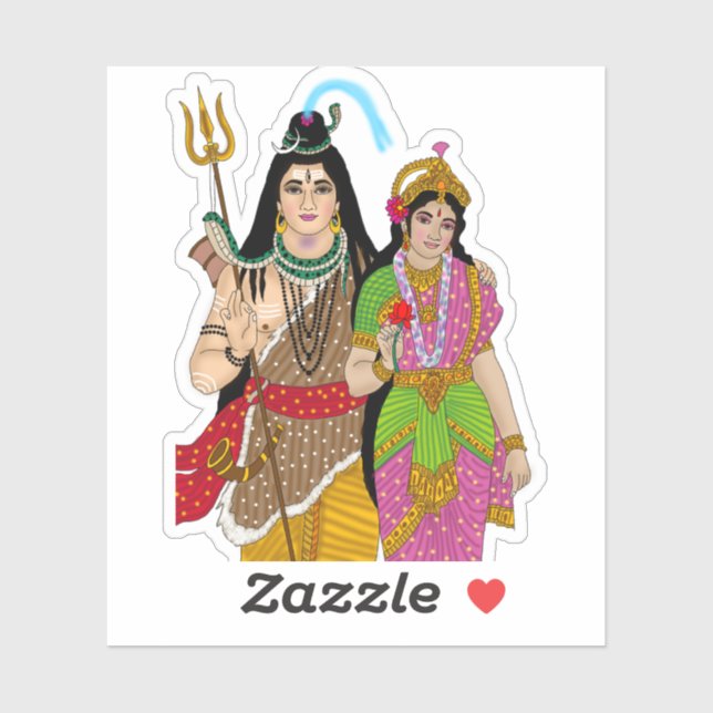 Adesivo do Senhor Shiv Parvati (Folha)
