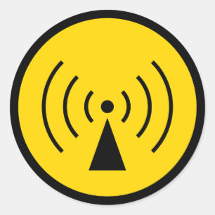adesivo do símbolo de aviso rf