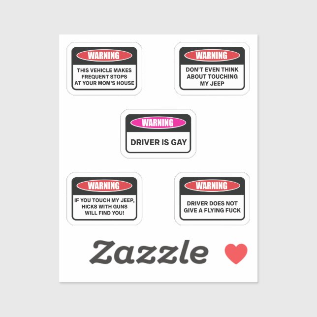 Adesivo do Sinal de Aviso III (Folha)