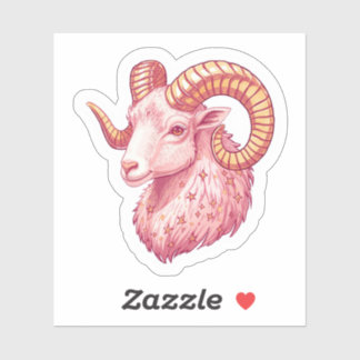 Adesivo do Zodíaco Celestial de Áries - Arte Rosa