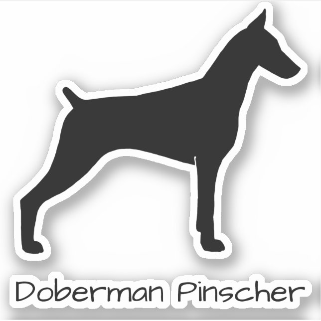 Adesivo Doberman Pinscher Silhouette Legal Dog Sticker (Frente)
