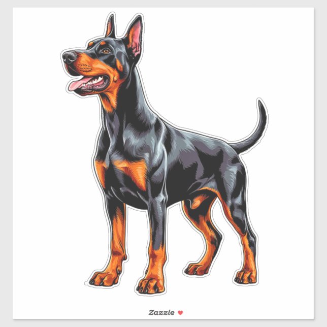 Adesivo Doberman Pinscher Vibrante (Folha)