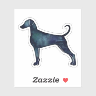 Adesivo Doberman Pinscher Watercolor Silhouette Blk