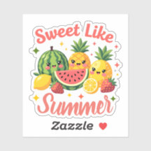 Doce Como Amigos de Frutas Kawaii de Verão