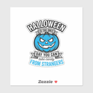 Adesivo Doce de Halloween de Estranhos Desenho de Abóbora