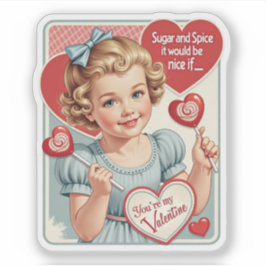 Adesivo Doce e Tempero Vintage Retro de São Valentim