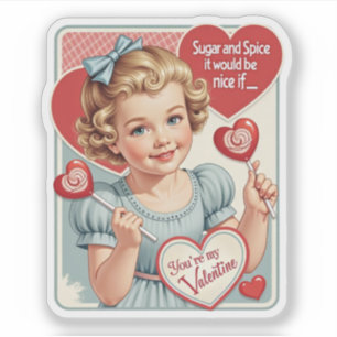 Adesivo Doce e Tempero Vintage Retro de São Valentim