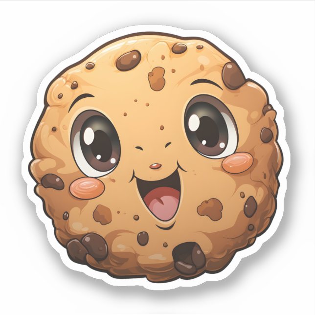 Adesivo Doces De Natal Arredondados Cookies Com Olhos Bons (Frente)