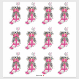 Adesivo Doces de Natal Cor-de-Rosa Canaviais Xmas Xadrezes