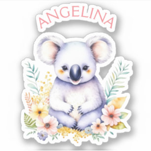 Adesivo Docinho personalizado, Koala Bear Nursery Art
