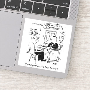 Adesivo Doente de Cartoon Gastroenterológico em Cirurgia
