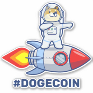 Adesivo Dogecoin Para A Cripto De Cães De Cães De Foguet