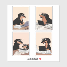 Adesivo Doggos de Negócios no Trabalho