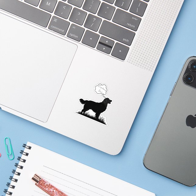 Adesivo Doggy Daydreams: Silhouette Personalizada do Retri (Notebook com iPhone)