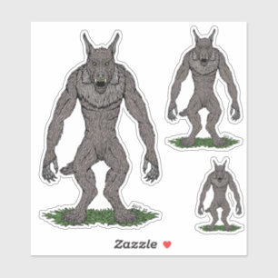 Adesivo Dogman Cryptid ou Werewolf