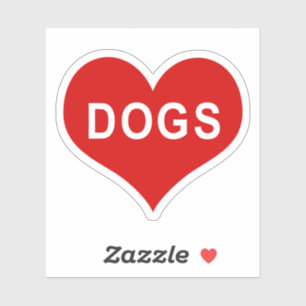 Adesivo DOGS Red Love Heart Vinyl Sticker