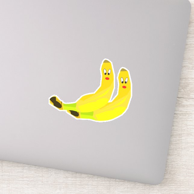 Adesivo Dois caracteres bonitos de Banana (Detalhe)