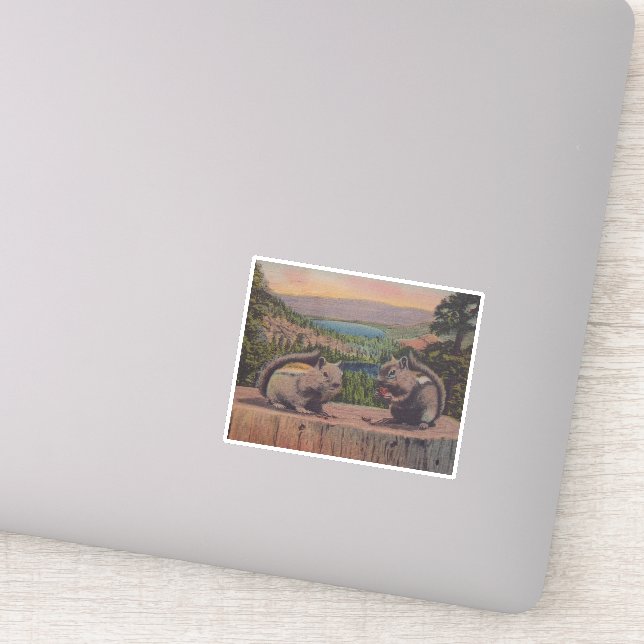 Adesivo Dois Espetáculos Bonitos no Lago Stump Mountain (Detalhe)