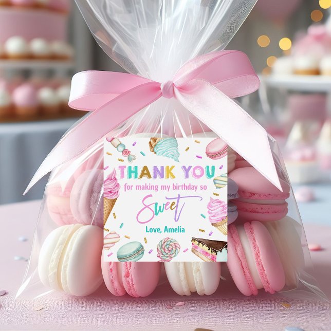 Adesivo Dois segundo aniversário de sobremesa doce Favorit (Criador carregado)