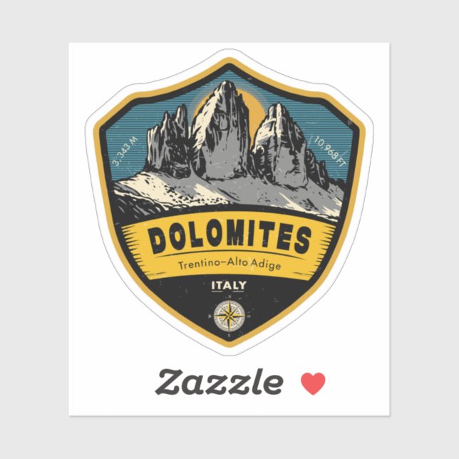 Adesivo Dolomites, Alpine Adventure , italy  (Folha)