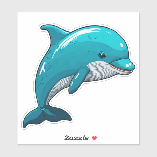 Adesivo Dolphin adorable blue sea animal (Folha)